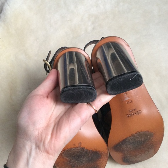 Celine metallic heel sandals, rare find, 7.5 - Picture 7 of 8